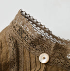 Indian Khadi Tuck x Lace Smock Blouse