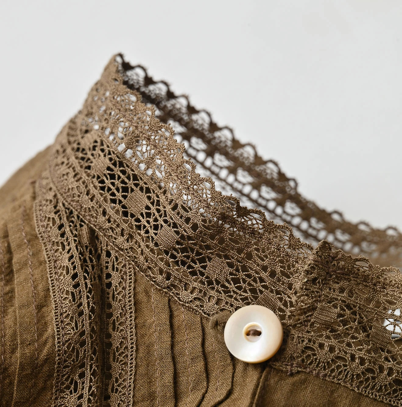 Indian Khadi Tuck x Lace Smock Blouse