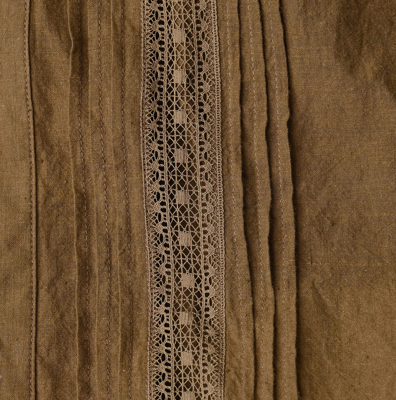 Indian Khadi Tuck x Lace Smock Blouse