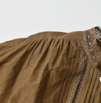 Indian Khadi Tuck x Lace Smock Blouse