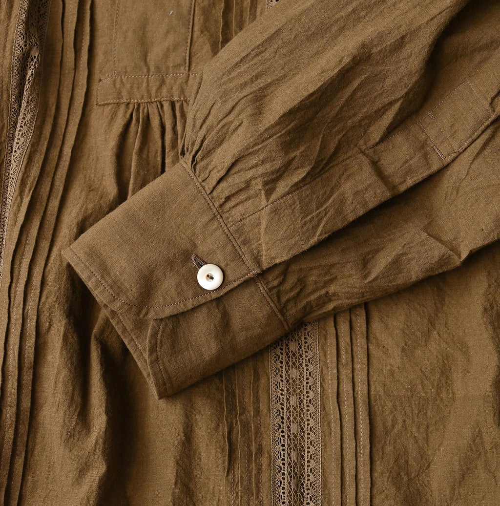 Indian Khadi Tuck x Lace Smock Blouse