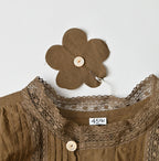 Indian Khadi Tuck x Lace Smock Blouse