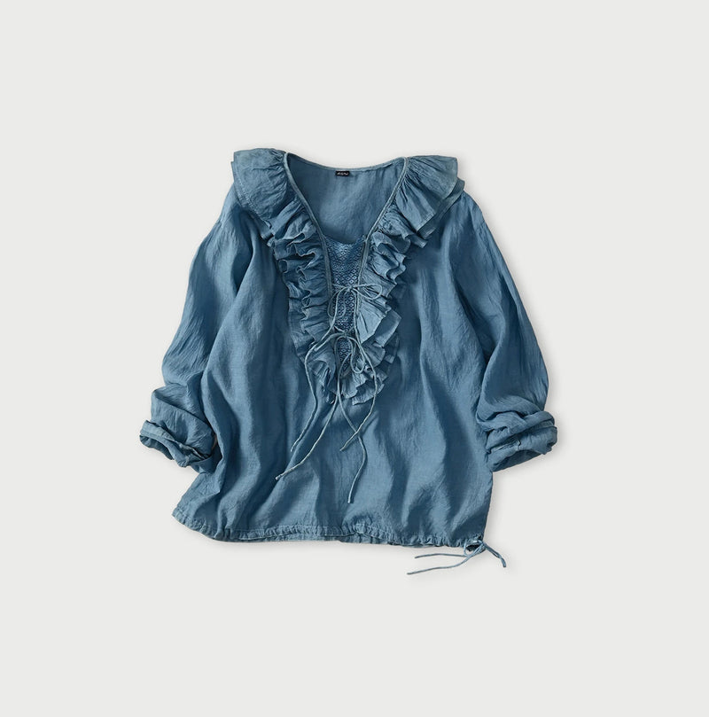 Ai Feather Khadi Silk Frill de T-shirt