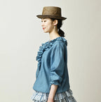 Ai Feather Khadi Silk Frill de T-shirt