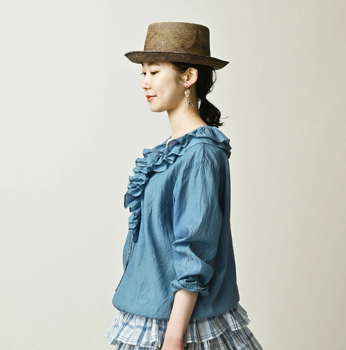 Ai Feather Khadi Silk Frill de T-shirt