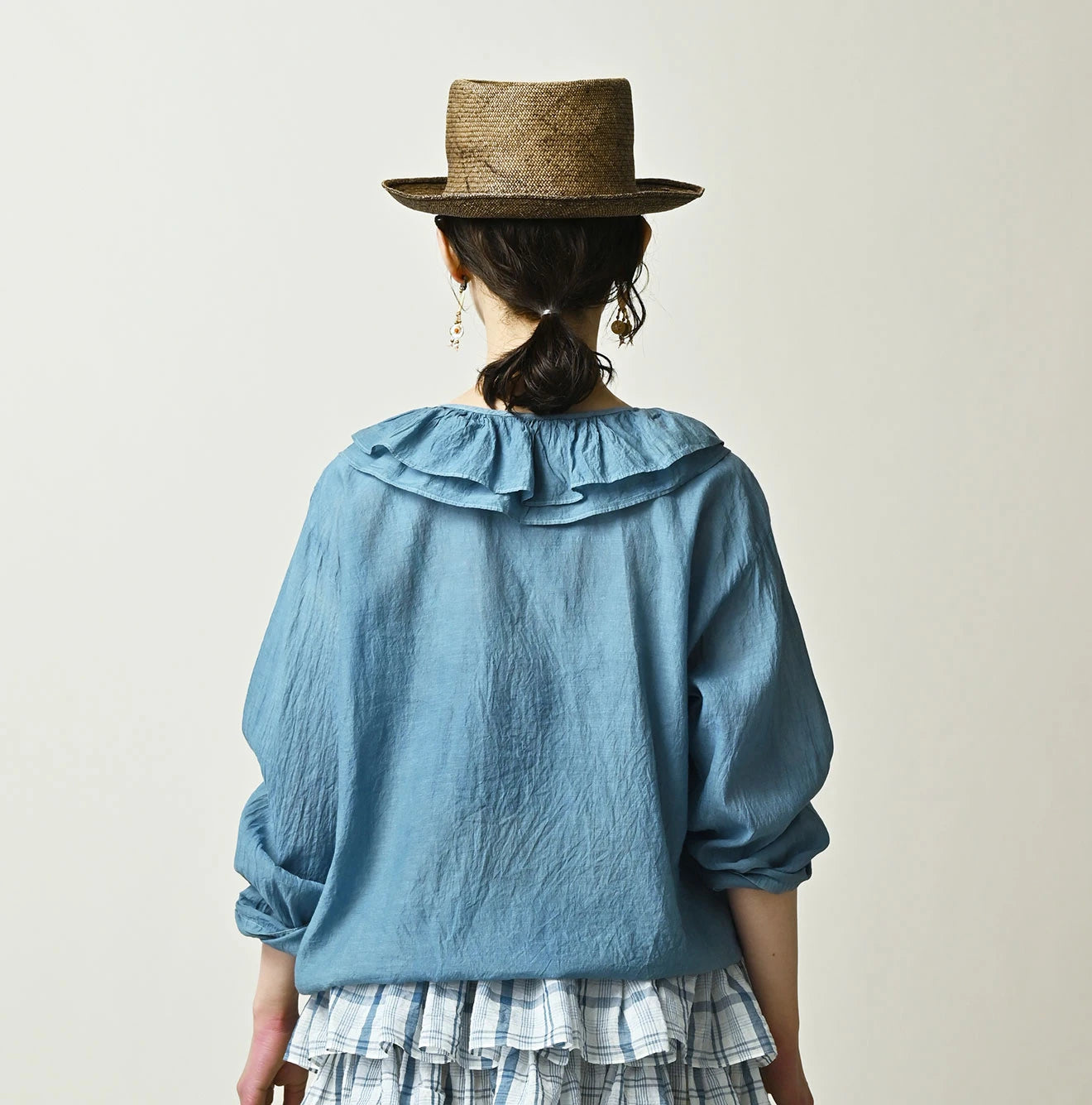 Ai Feather Khadi Silk Frill de T-shirt