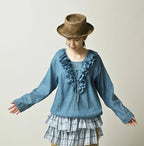 Ai Feather Khadi Silk Frill de T-shirt