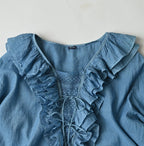 Ai Feather Khadi Silk Frill de T-shirt