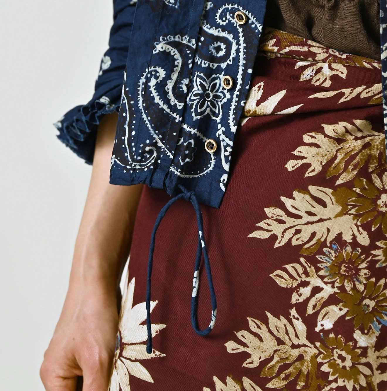 Indigo Hira Bandana Mix A la Mode Patchwork Tallulah Blouse