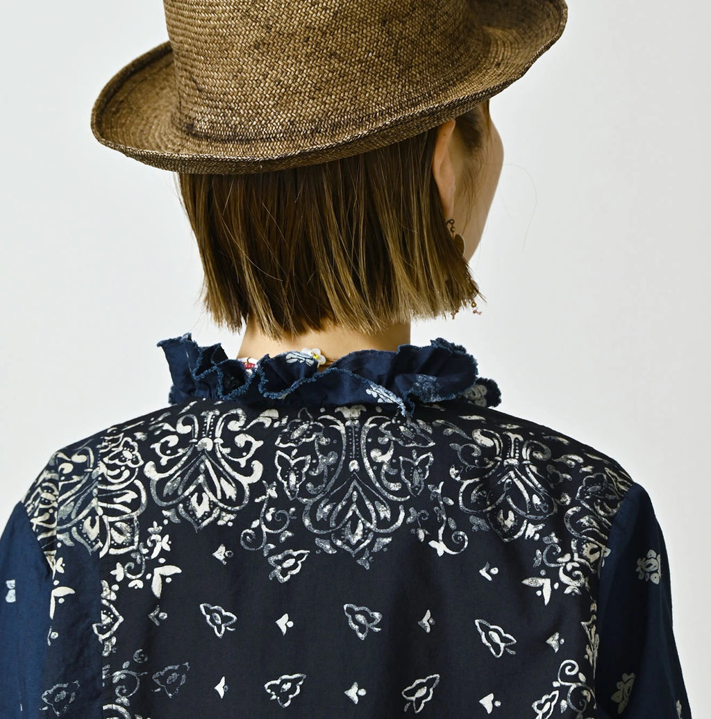 Indigo Hira Bandana Mix A la Mode Patchwork Tallulah Blouse