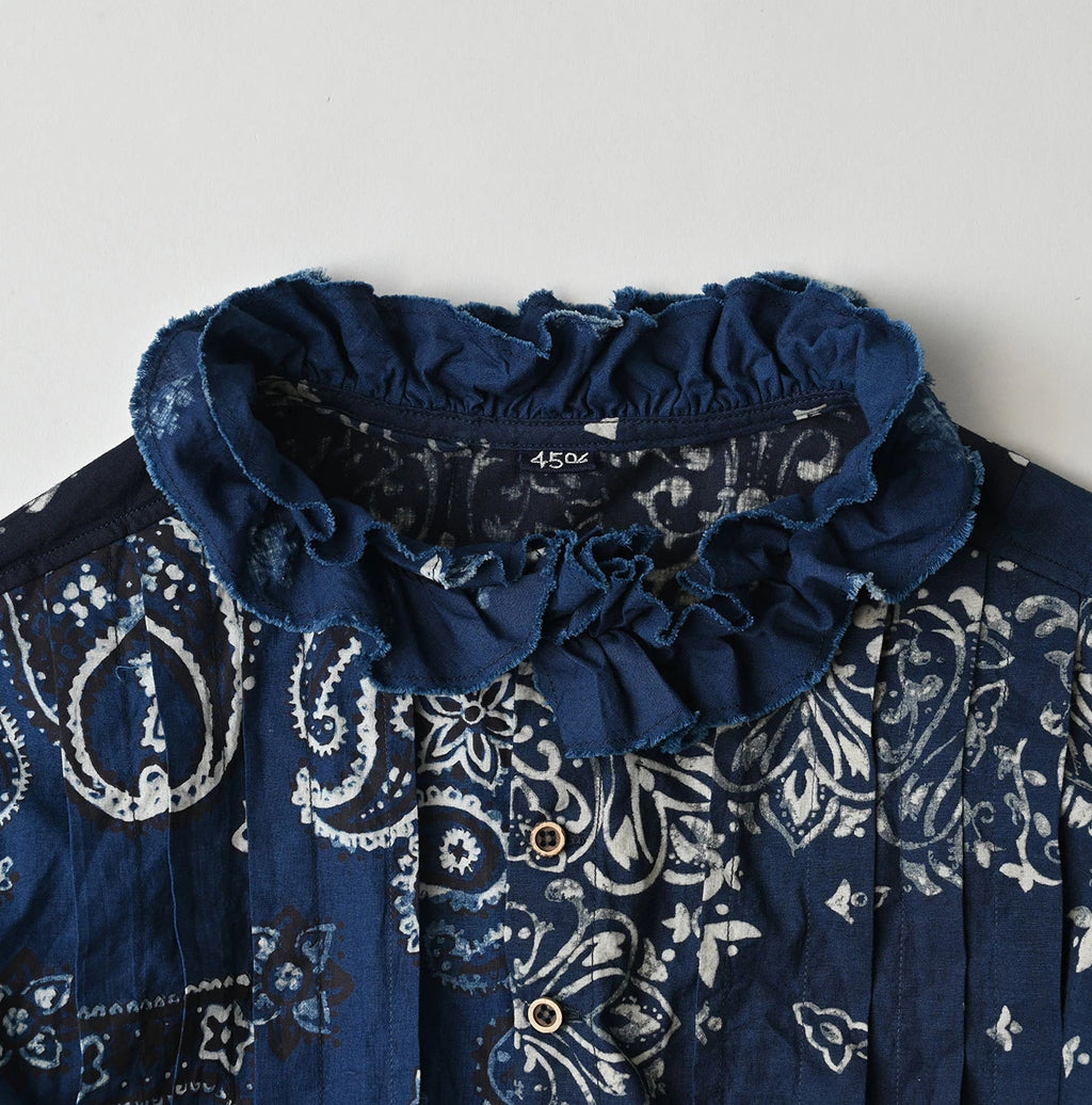 Indigo Hira Bandana Mix A la Mode Patchwork Tallulah Blouse