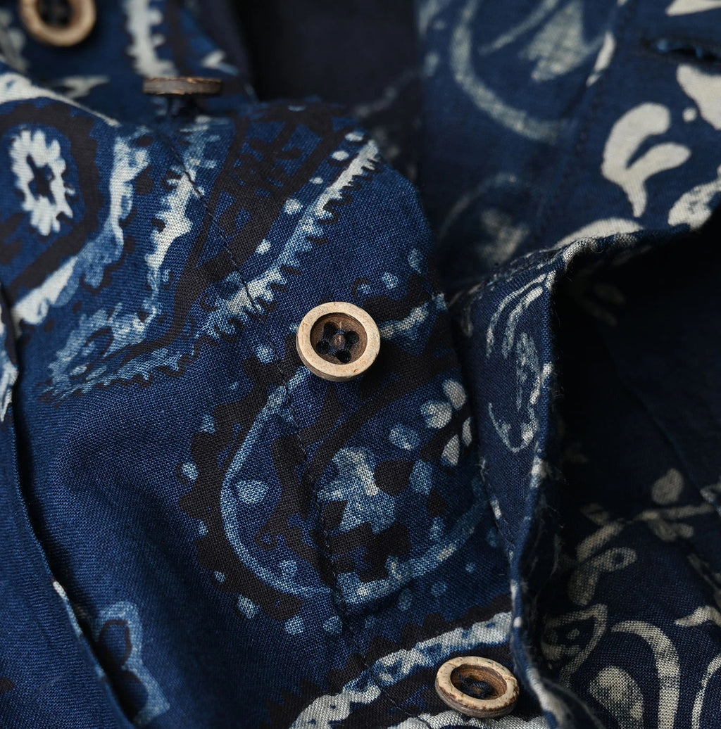 Indigo Hira Bandana Mix A la Mode Patchwork Tallulah Blouse
