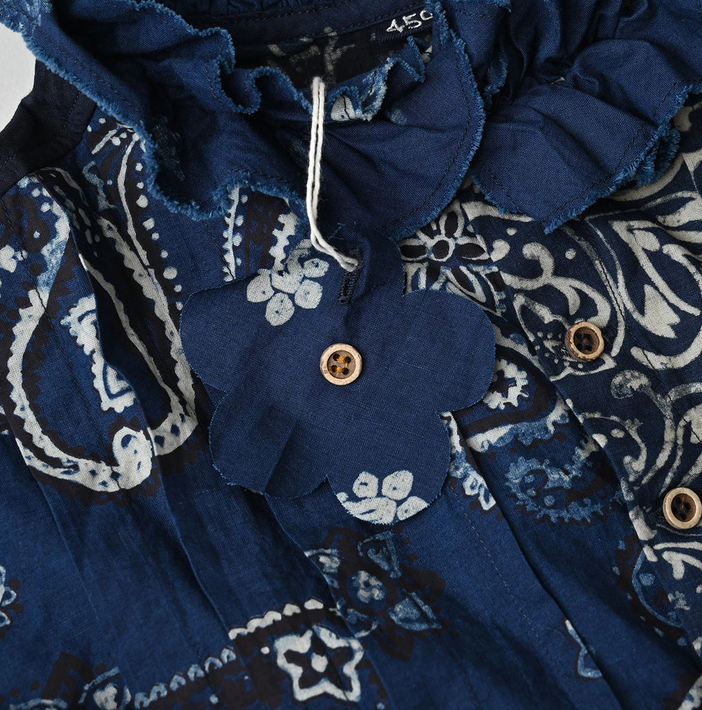 Indigo Hira Bandana Mix A la Mode Patchwork Tallulah Blouse