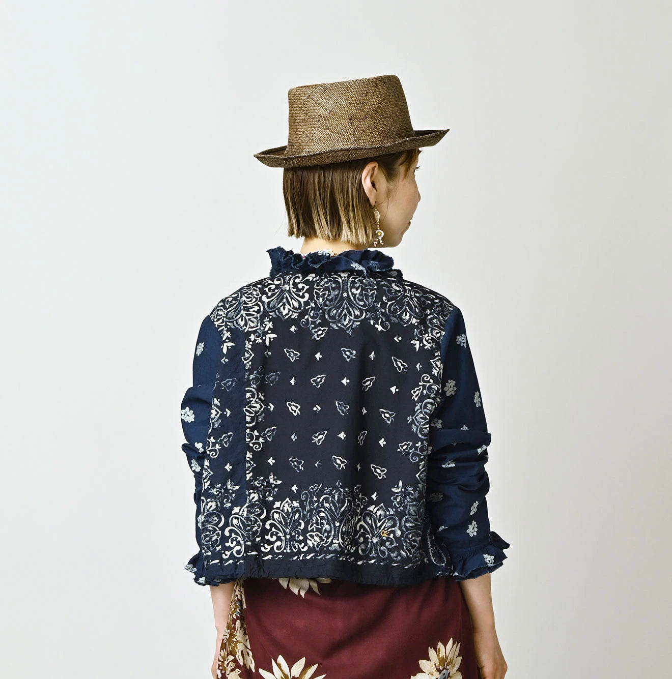 Indigo Hira Bandana Mix A la Mode Patchwork Tallulah Blouse