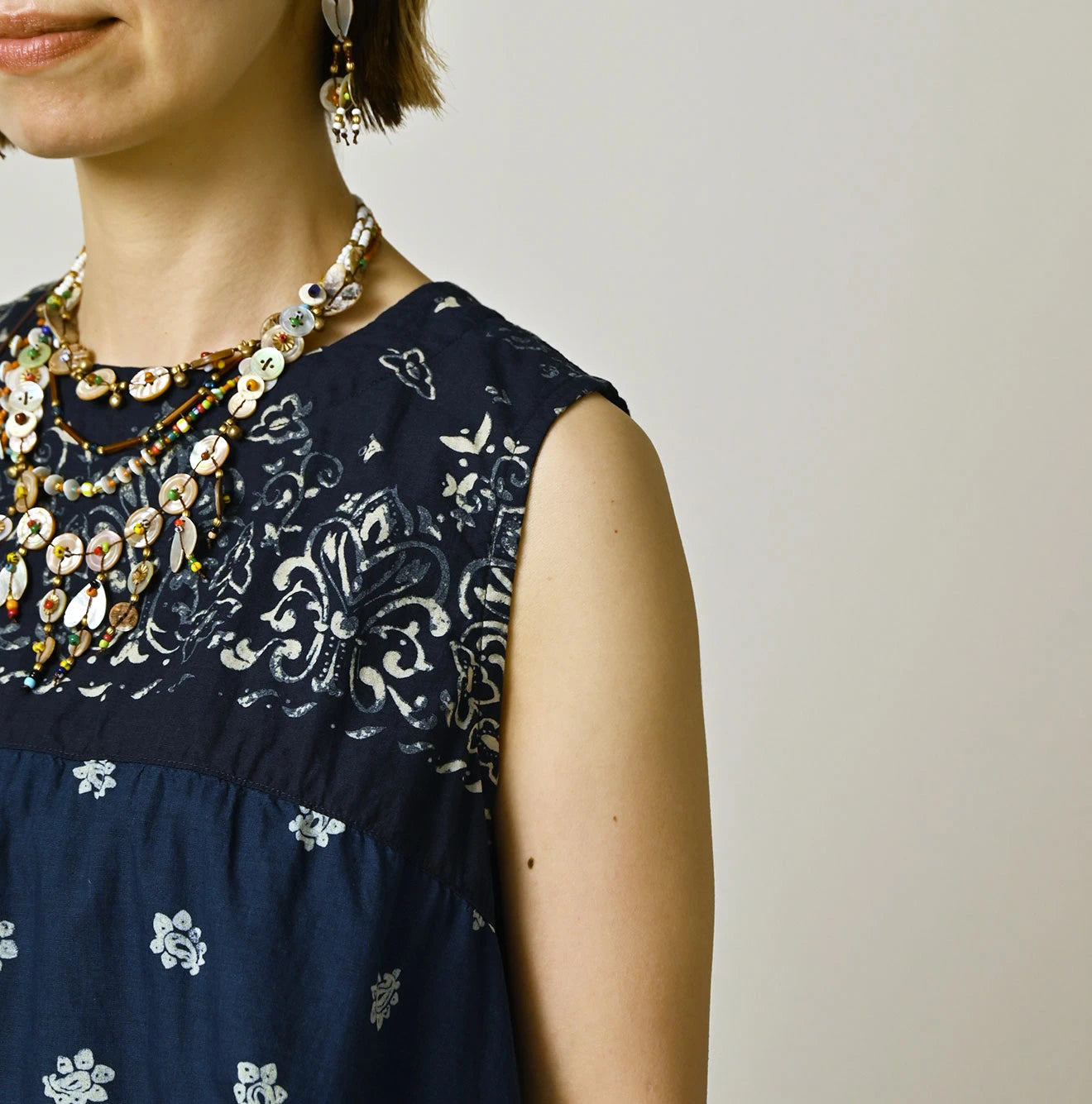 Indigo Hira Bandana Mix A la Mode Sleeveless Top
