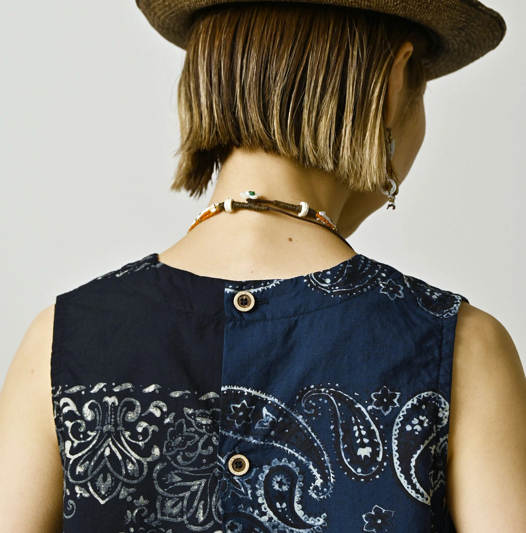 Indigo Hira Bandana Mix A la Mode Sleeveless Top