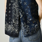 Indigo Hira Bandana Mix A la Mode Sleeveless Top