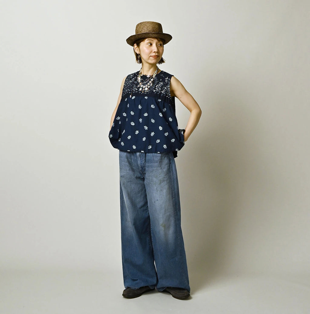 Indigo Hira Bandana Mix A la Mode Sleeveless Top