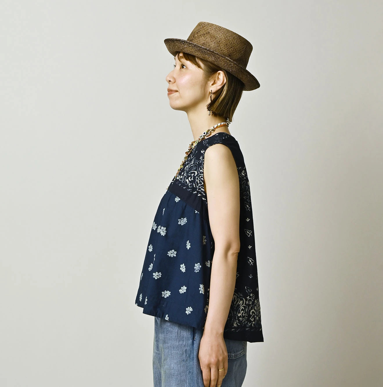 Indigo Hira Bandana Mix A la Mode Sleeveless Top