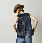 Indigo Hira Bandana Mix A la Mode Sleeveless Top