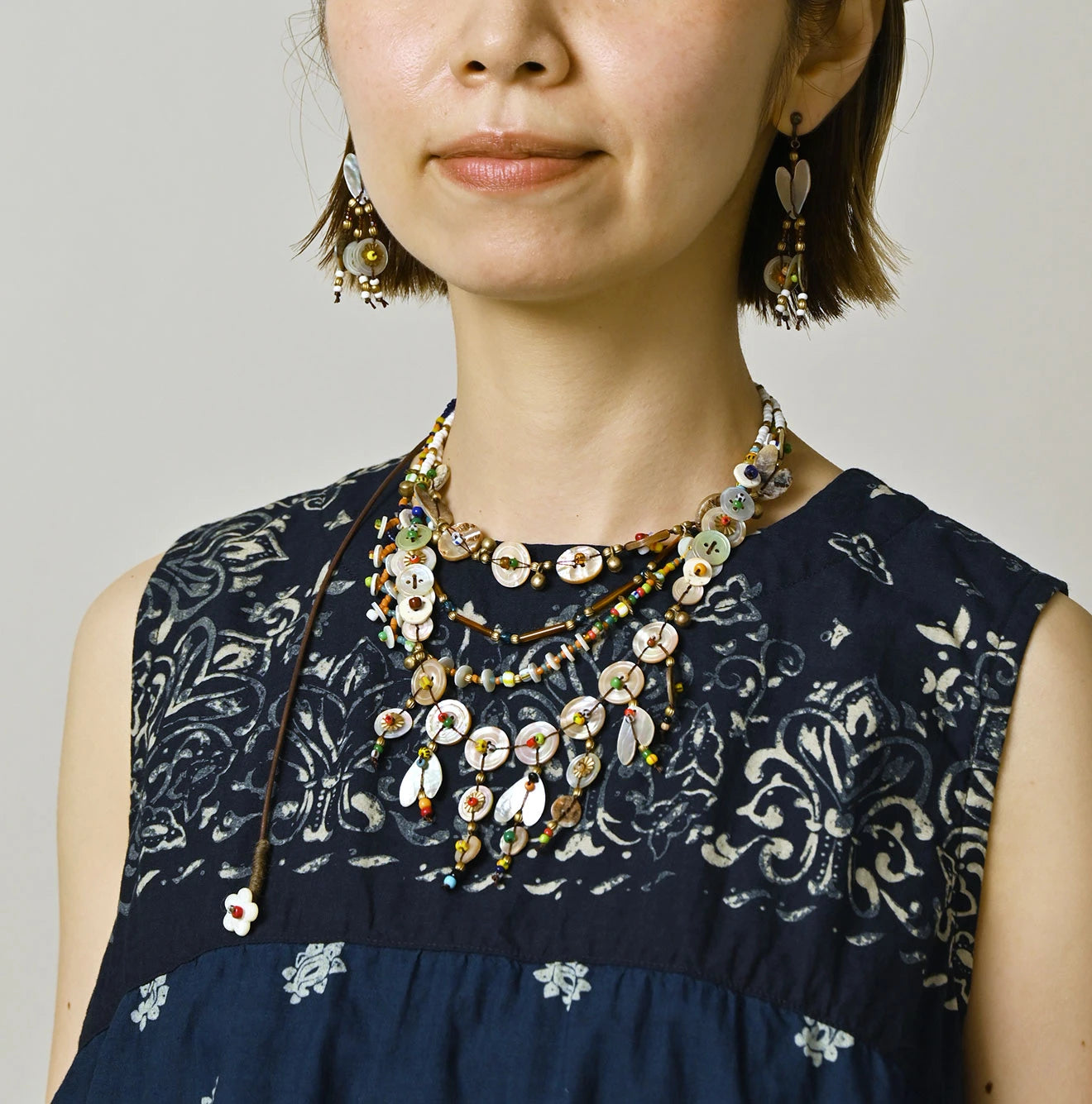 Indigo Hira Bandana Mix A la Mode Sleeveless Top