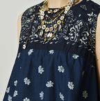 Indigo Hira Bandana Mix A la Mode Sleeveless Top