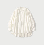 Indian Khadi Tuck x Lace Smock Blouse White