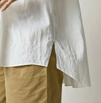 Indian Khadi Tuck x Lace Smock Blouse White