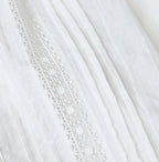 Indian Khadi Tuck x Lace Smock Blouse White