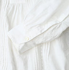 Indian Khadi Tuck x Lace Smock Blouse White