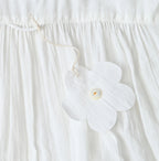 Indian Khadi Tuck x Lace Smock Blouse White