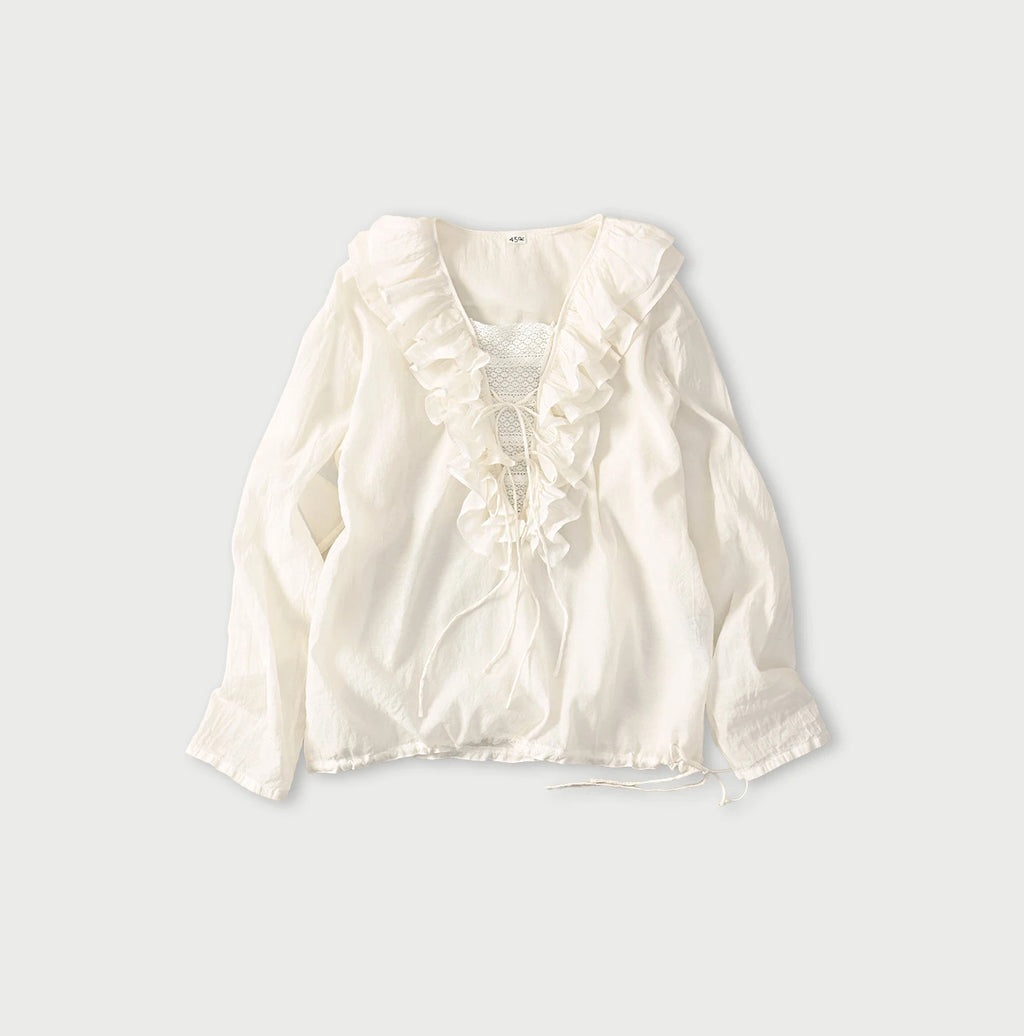 Feather Khadi Silk Frill de T-shirt