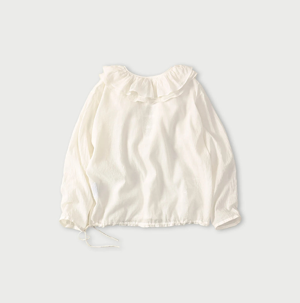 Feather Khadi Silk Frill de T-shirt