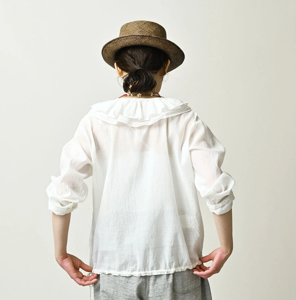 Feather Khadi Silk Frill de T-shirt