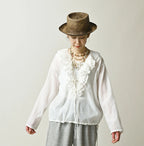 Feather Khadi Silk Frill de T-shirt