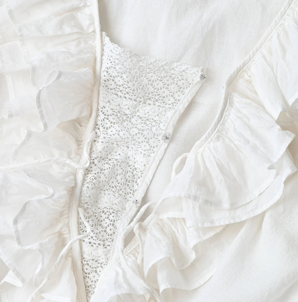 Feather Khadi Silk Frill de T-shirt