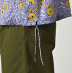 Indian Khadi Saffron Block Print Frill de T-shirt