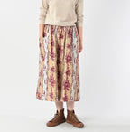 Chandelier Flower Print Puff Apron Skirt Female Model