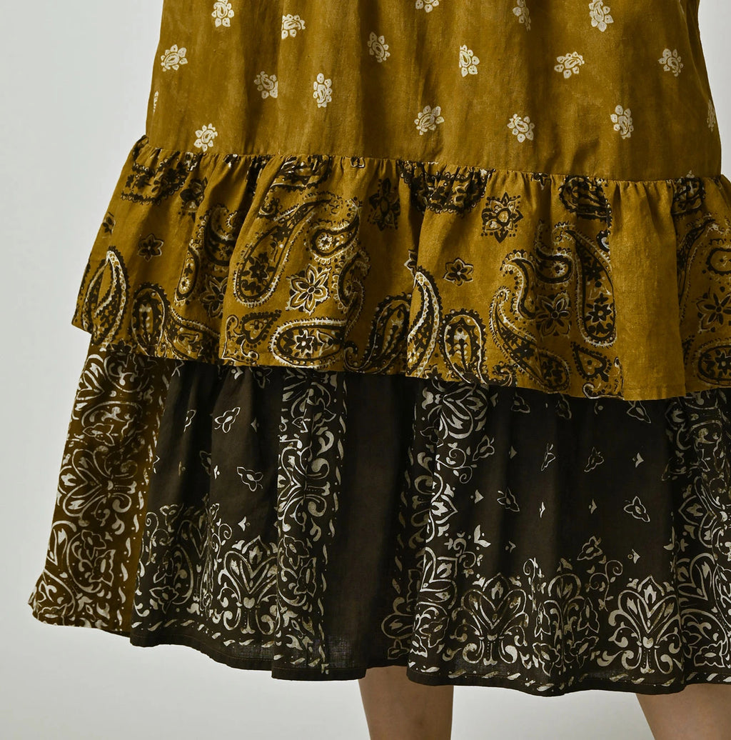 Indian Khadi Bandana Mix A la Mode Tiered Frill Petit Skirt