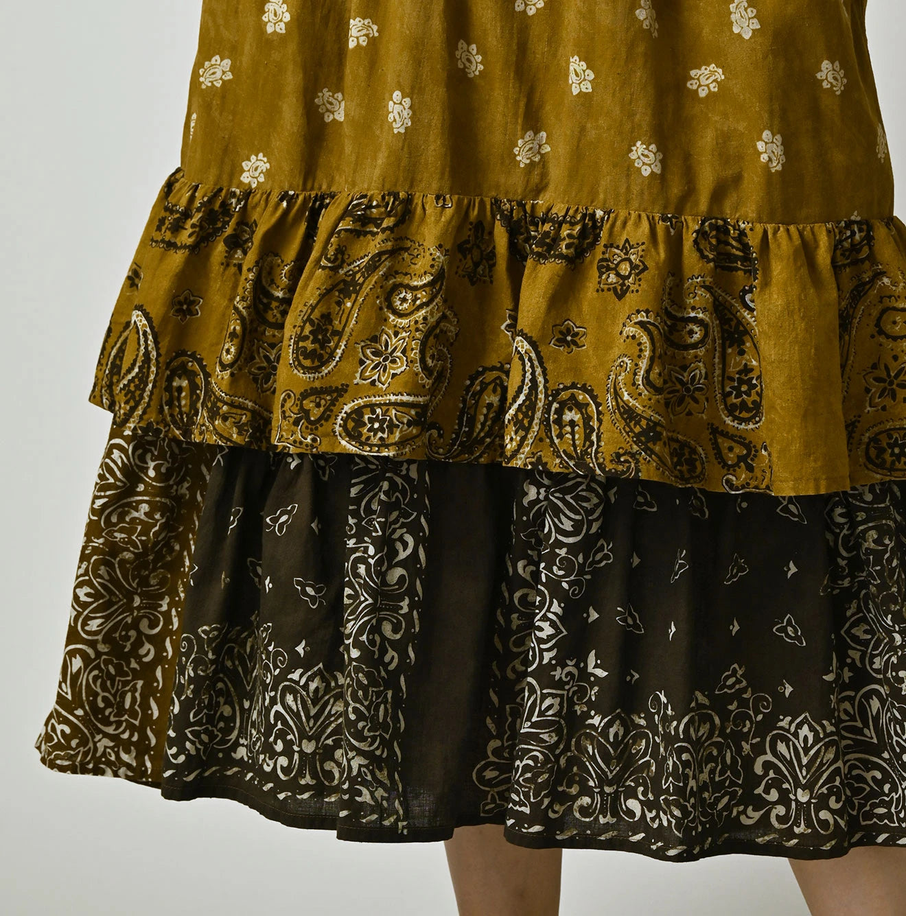Indian Khadi Bandana Mix A la Mode Tiered Frill Petit Skirt