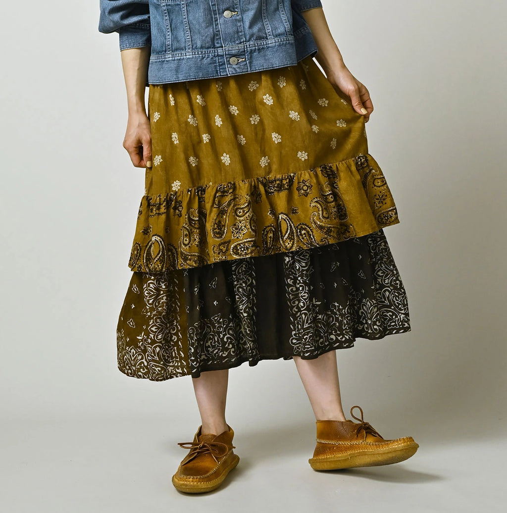Indian Khadi Bandana Mix A la Mode Tiered Frill Petit Skirt