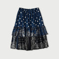 Indigo Hira Bandana Mix A la Mode Tiered Frill Petit Skirt