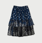 Indigo Hira Bandana Mix A la Mode Tiered Frill Petit Skirt