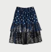 Indigo Hira Bandana Mix A la Mode Tiered Frill Petit Skirt