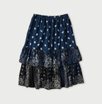 Indigo Hira Bandana Mix A la Mode Tiered Frill Petit Skirt
