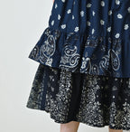 Indigo Hira Bandana Mix A la Mode Tiered Frill Petit Skirt