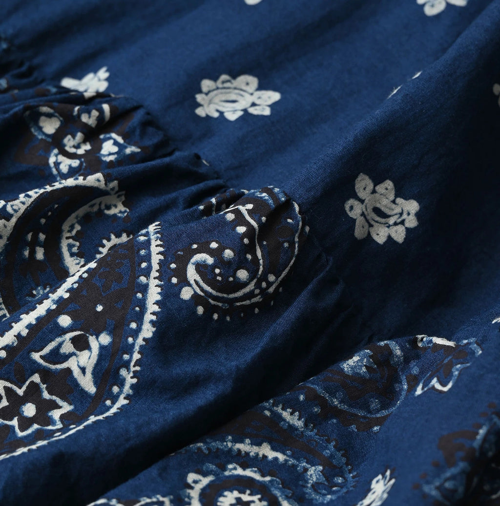 Indigo Hira Bandana Mix A la Mode Tiered Frill Petit Skirt