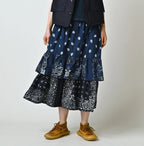 Indigo Hira Bandana Mix A la Mode Tiered Frill Petit Skirt
