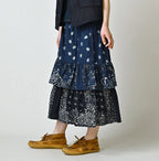 Indigo Hira Bandana Mix A la Mode Tiered Frill Petit Skirt