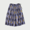 Indian Khadi Saffron Block Print Easy Gathered Skirt